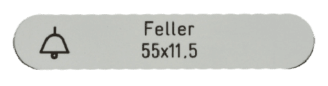 FELLER 55 x 11,5 x 0,5 mm, schwarz, selbstklebend, mit Symbol, FELLER 55 x 11,5 x 0,5 mm, schwarz, selbstklebend, mit Symbol