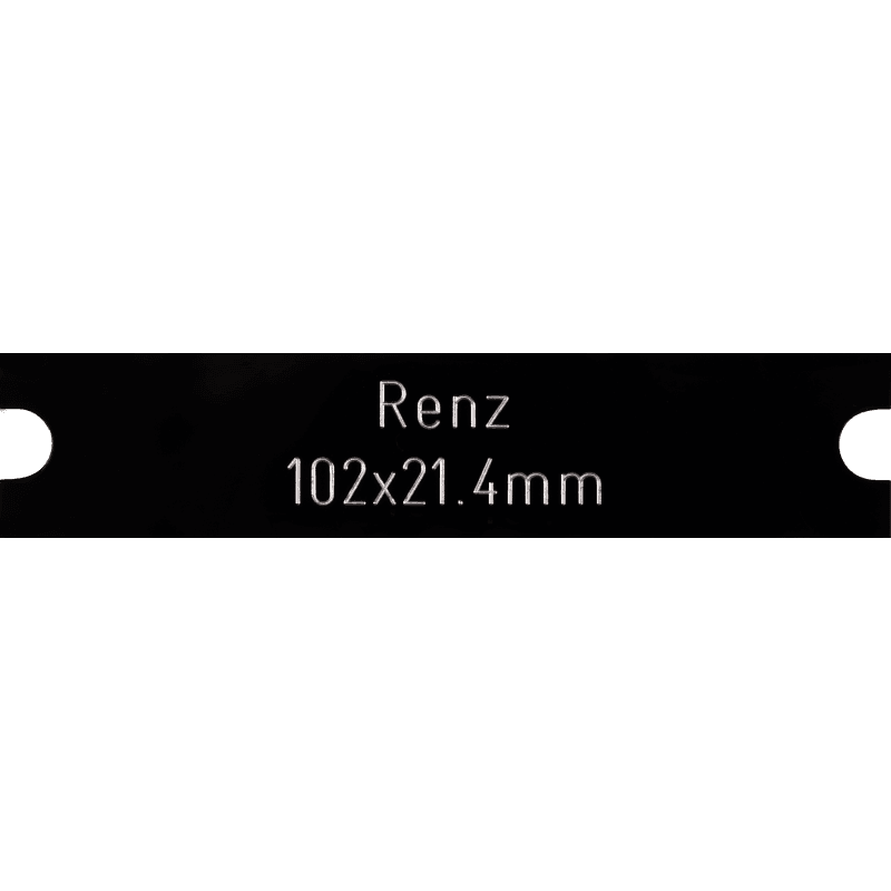 RENZ 102 x 21,4 x 1,0 mm, Alu eloxiert schwarz poliert 2P, RENZ 102 x 21,4 x 1,0 mm, Alu eloxiert schwarz poliert 2P