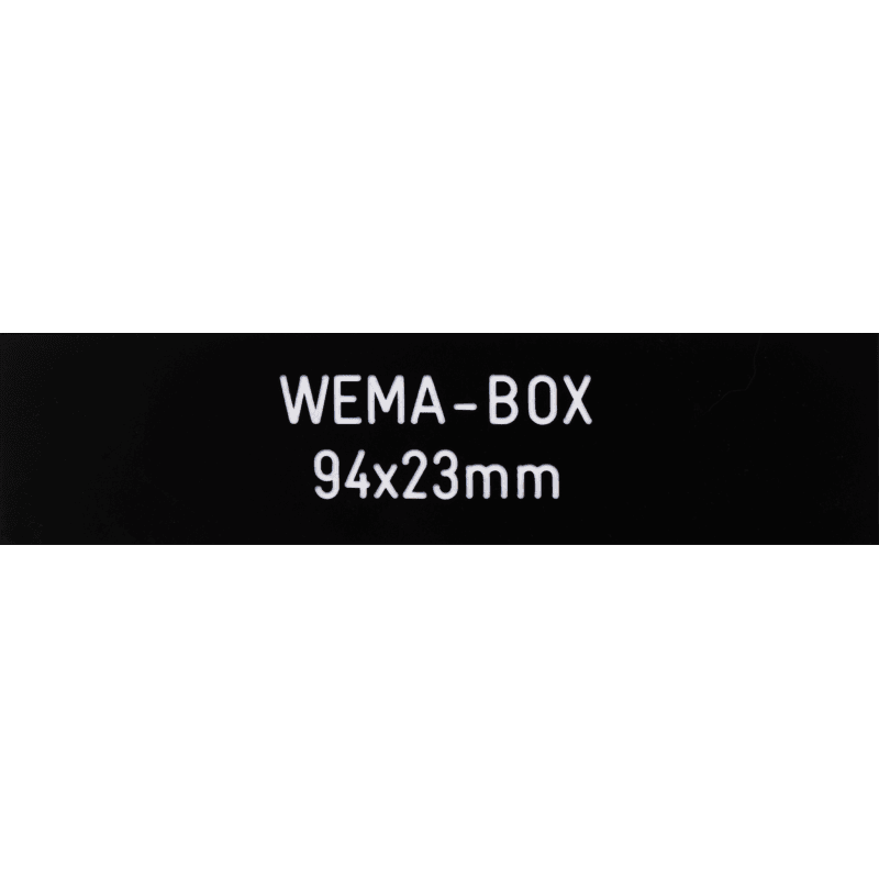 WEMA-BOX 94 x 23 x2,4 mm, Gravoply-2 schwarz Ref. 210, WEMA-BOX 94 x 23 x2,4 mm, Gravoply-2 schwarz Ref. 210