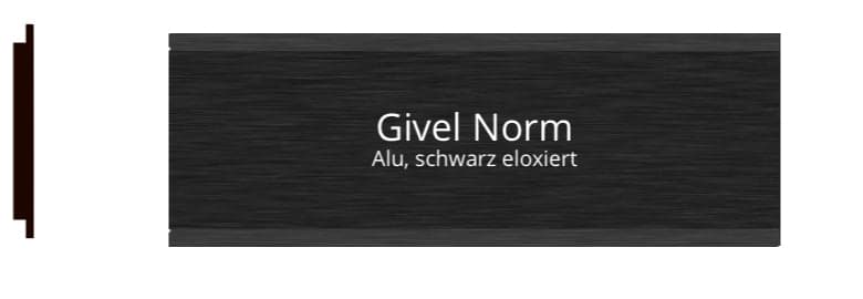 GIVEL 80 x 25 mm, Alu schwarz eloxiert, GIVEL 80 x 25 mm, Alu schwarz eloxiert