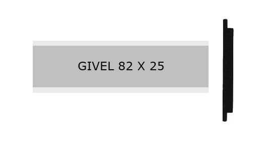 GIVEL 82 x 25 mm, Alu farblos eloxiert, GIVEL 82 x 25 mm, Alu farblos eloxiert