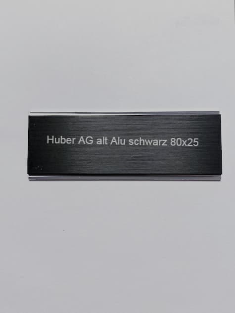 HUBER AG (flach alt) 80 x 25 mm, Alu schwarz eloxiert, HUBER AG (flach alt) 80 x 25 mm, Alu schwarz eloxiert