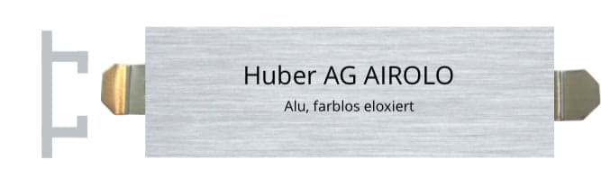 HUBER Airolo 80 x 25 mm, Alu farblos eloxiert (Füsse innen), HUBER Airolo 80 x 25 mm, Alu farblos eloxiert (Füsse innen)
