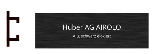 HUBER Airolo 80 x 25 mm, Alu schwarz eloxiert (Füsse innen), HUBER Airolo 80 x 25 mm, Alu schwarz eloxiert (Füsse innen)