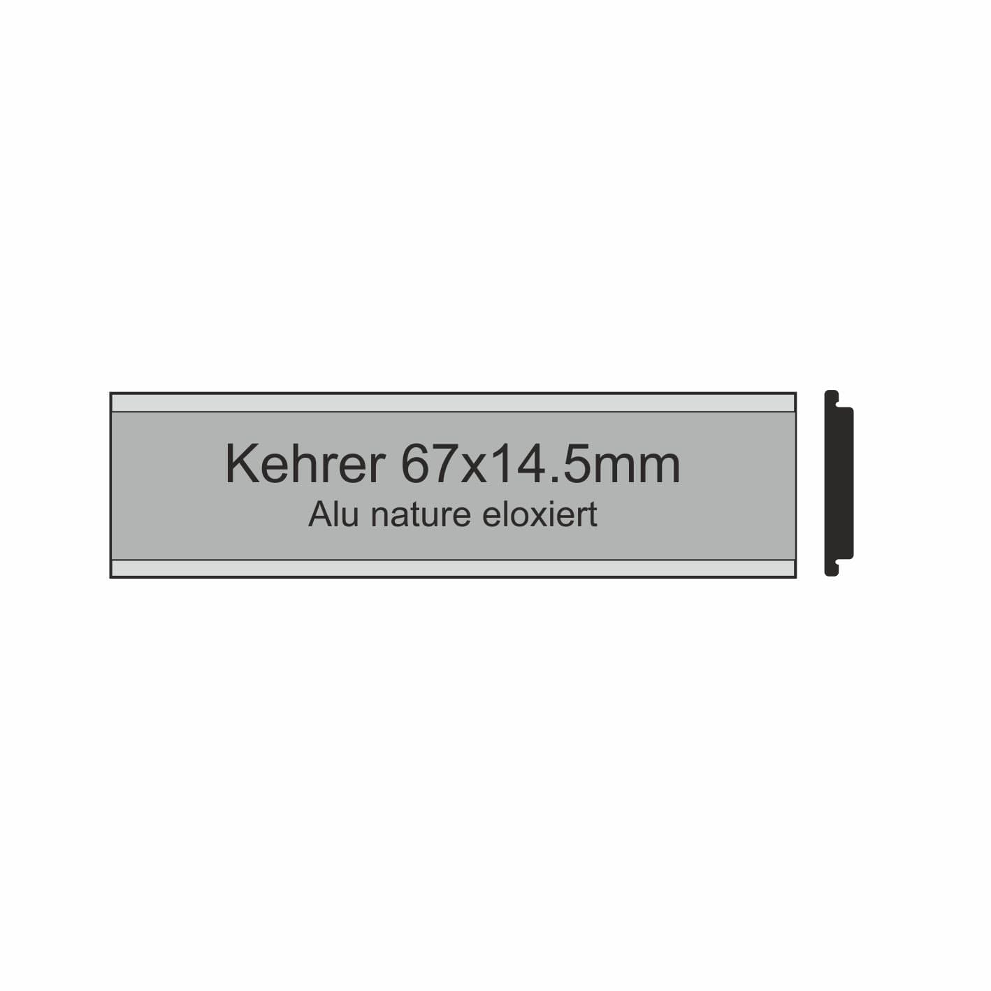 KEHRER 67 x 14,5 mm, Alu farblos eloxiert, KEHRER 67 x 14,5 mm, Alu farblos eloxiert