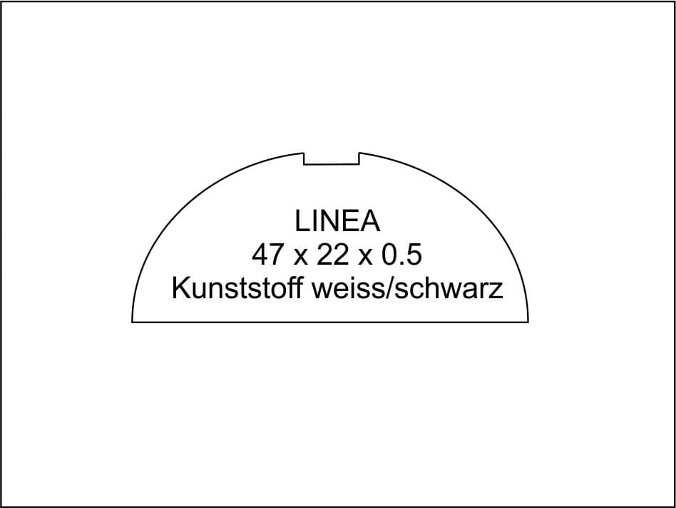 LINEA 47 x 22 x 0,5 mm, Gravoply-2 weiss Ref. 200, LINEA 47 x 22 x 0,5 mm, Gravoply-2 weiss Ref. 200