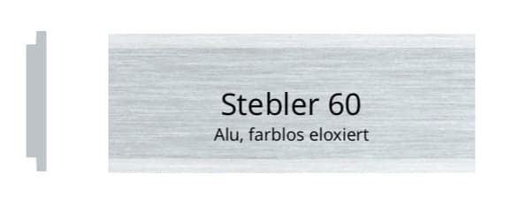STEBLER 60 x 21 mm, Alu farblos eloxiert, STEBLER 60 x 21 mm, Alu farblos eloxiert