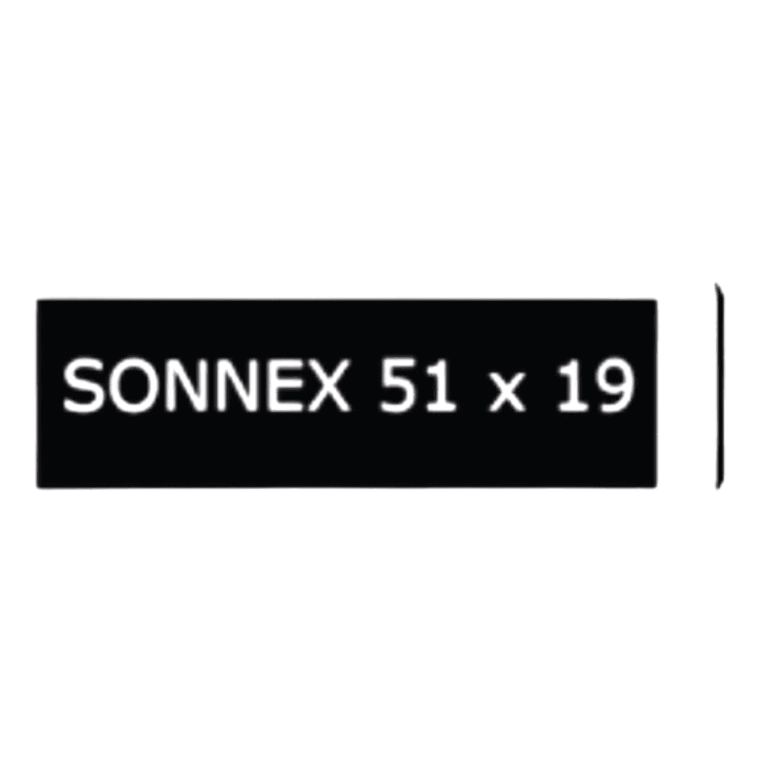 SONNEX 51 x 19 x 1,0 mm, Alu schwarz poliert 2P, SONNEX 51 x 19 x 1,0 mm, Alu schwarz poliert 2P