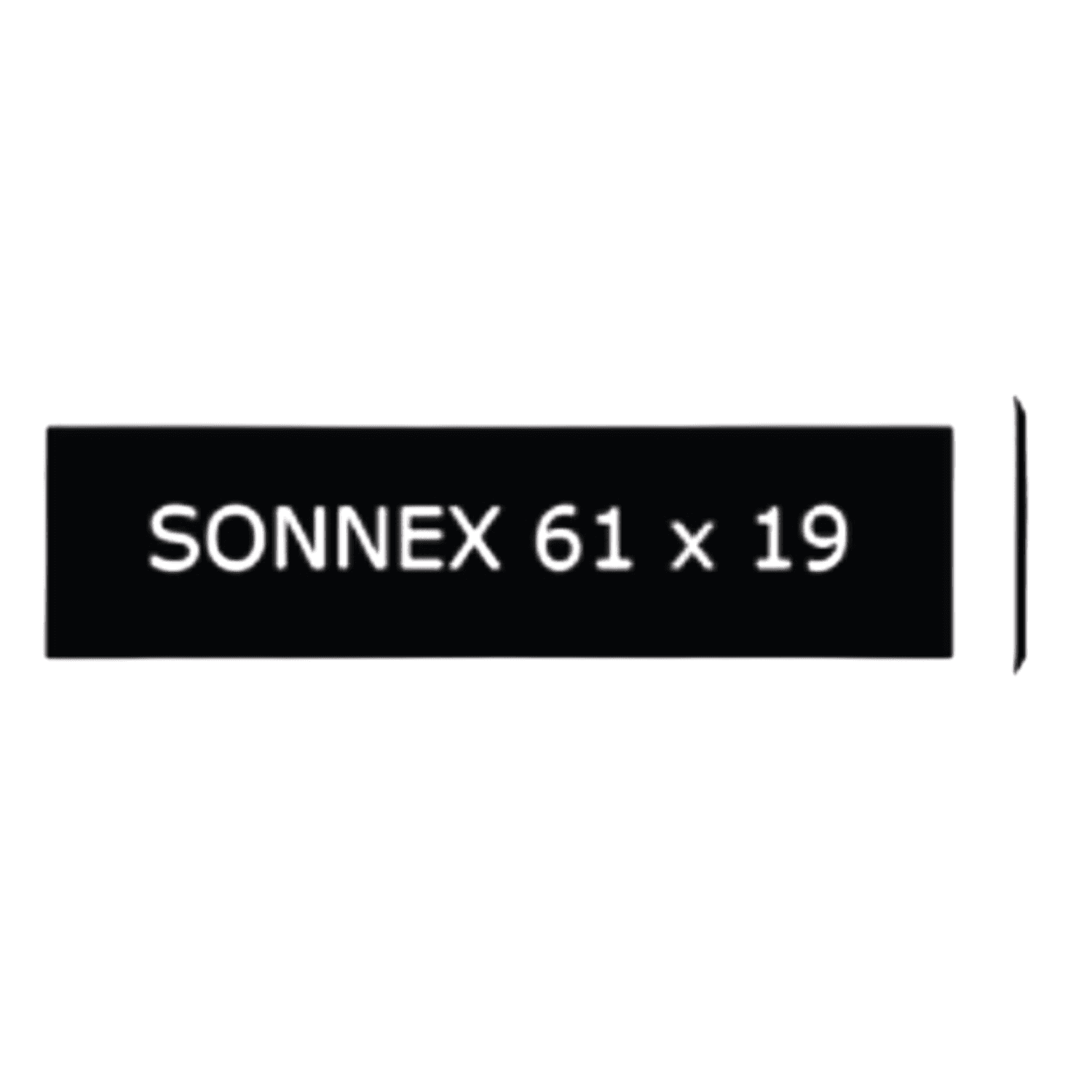 SONNEX 61 x 19 x 1,0 mm, Alu schwarz poliert 2P, SONNEX 61 x 19 x 1,0 mm, Alu schwarz poliert 2P