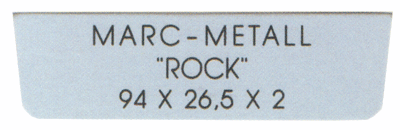 MARC-METAL "ROCK" 94 x 26,5 x 2 mm, Alu farblos eloxiert, MARC-METAL "ROCK" 94 x 26,5 x 2 mm, Alu farblos eloxiert