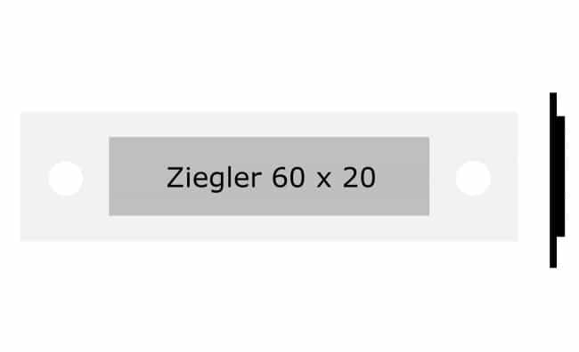 ZIEGLER 60 x 20 mm, Alu farblos eloxiert, ZIEGLER 60 x 20 mm, Alu farblos eloxiert