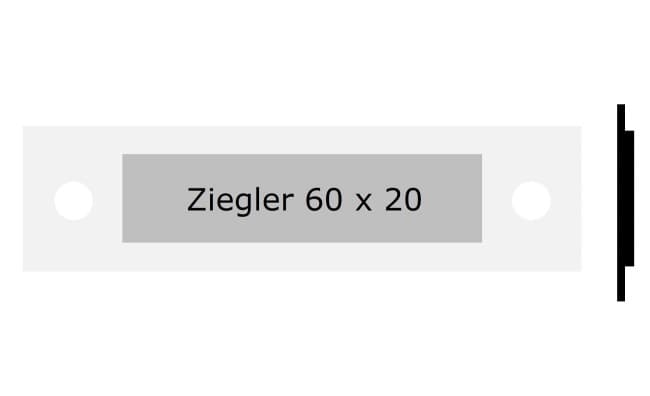 ZIEGLER 60 x 20 mm, Alu farblos eloxiert, ZIEGLER 60 x 20 mm, Alu farblos eloxiert