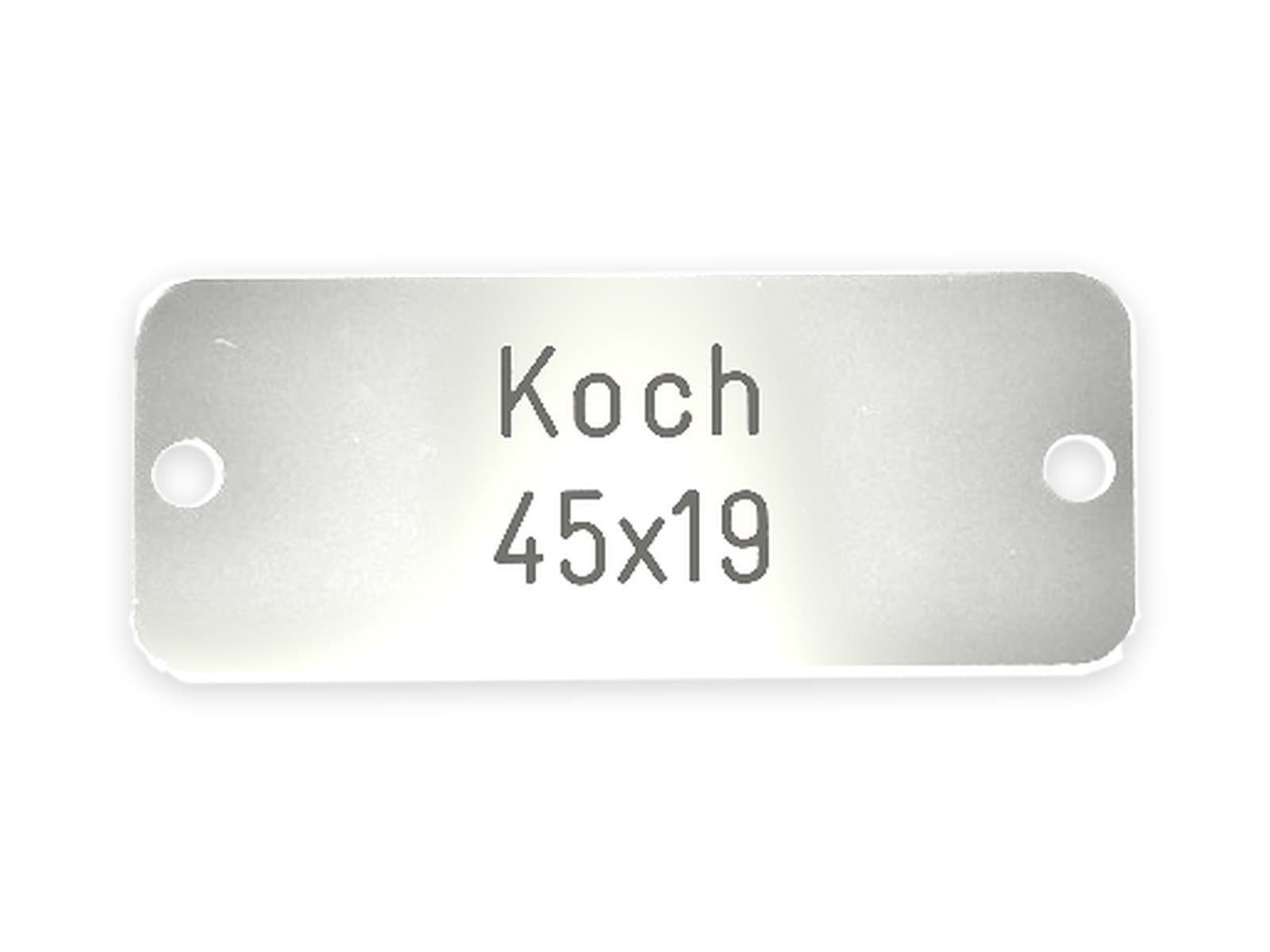 KOCH 45 x 19 x 1,0 mm, Alu poliert in Farblos poliert