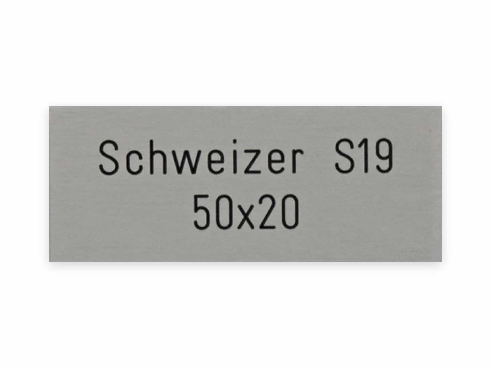 SCHWEIZER S19 50 x 20 mm, silber, ohne Gravofoil, SCHWEIZER S19 50 x 20 mm, silber, ohne Gravofoil
