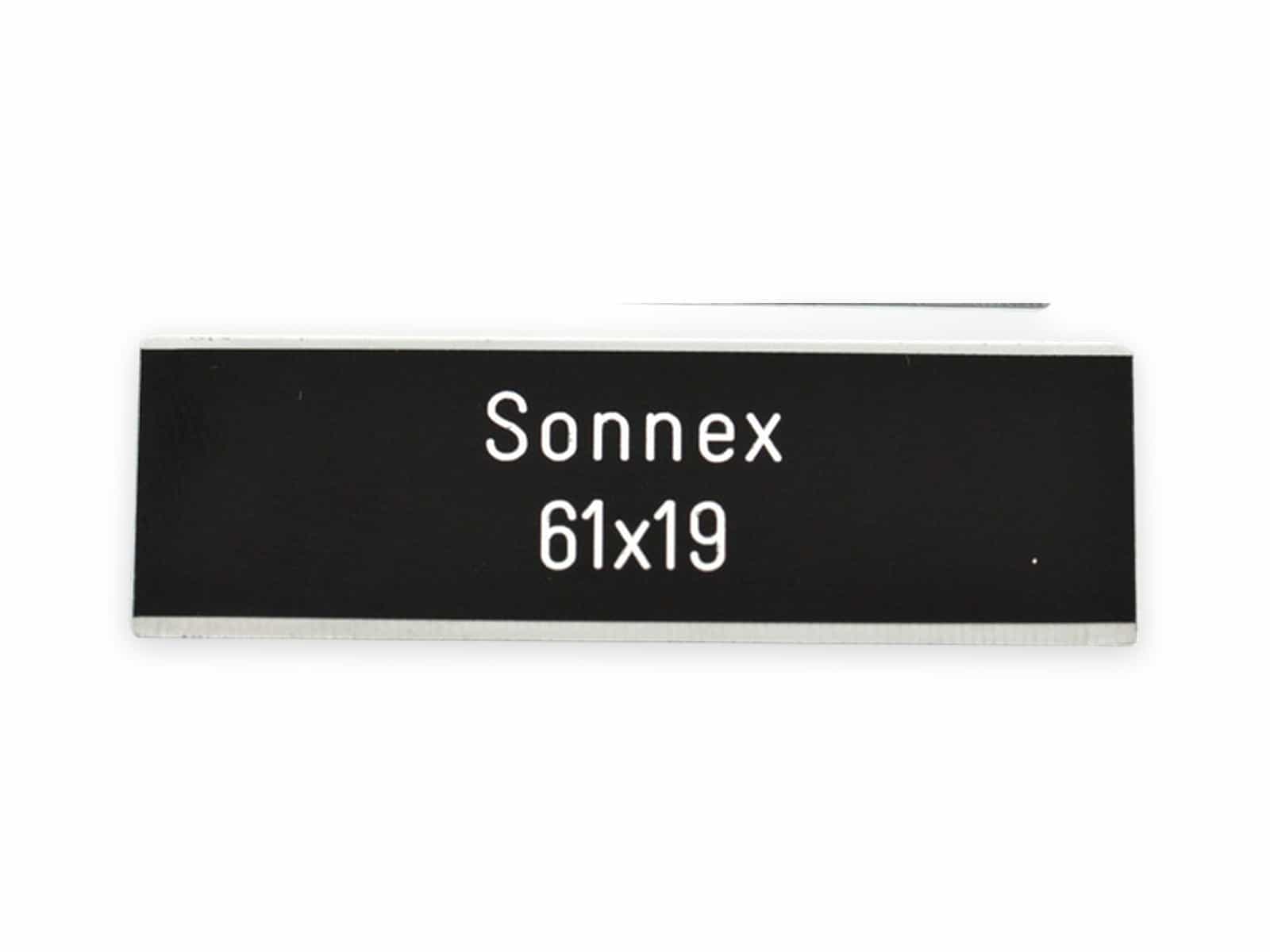 SONNEX 61 x 19 x 0,8 mm, Gravoply-2 schwarz Ref. 210, SONNEX 61 x 19 x 0,8 mm, Gravoply-2 schwarz Ref. 210