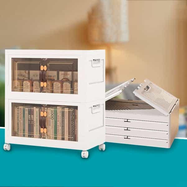 Stapelbare Aufbewahrunsbox mit Türen (2-er Set), Stapelbare Aufbewahrunsbox mit Türen (2-er Set)