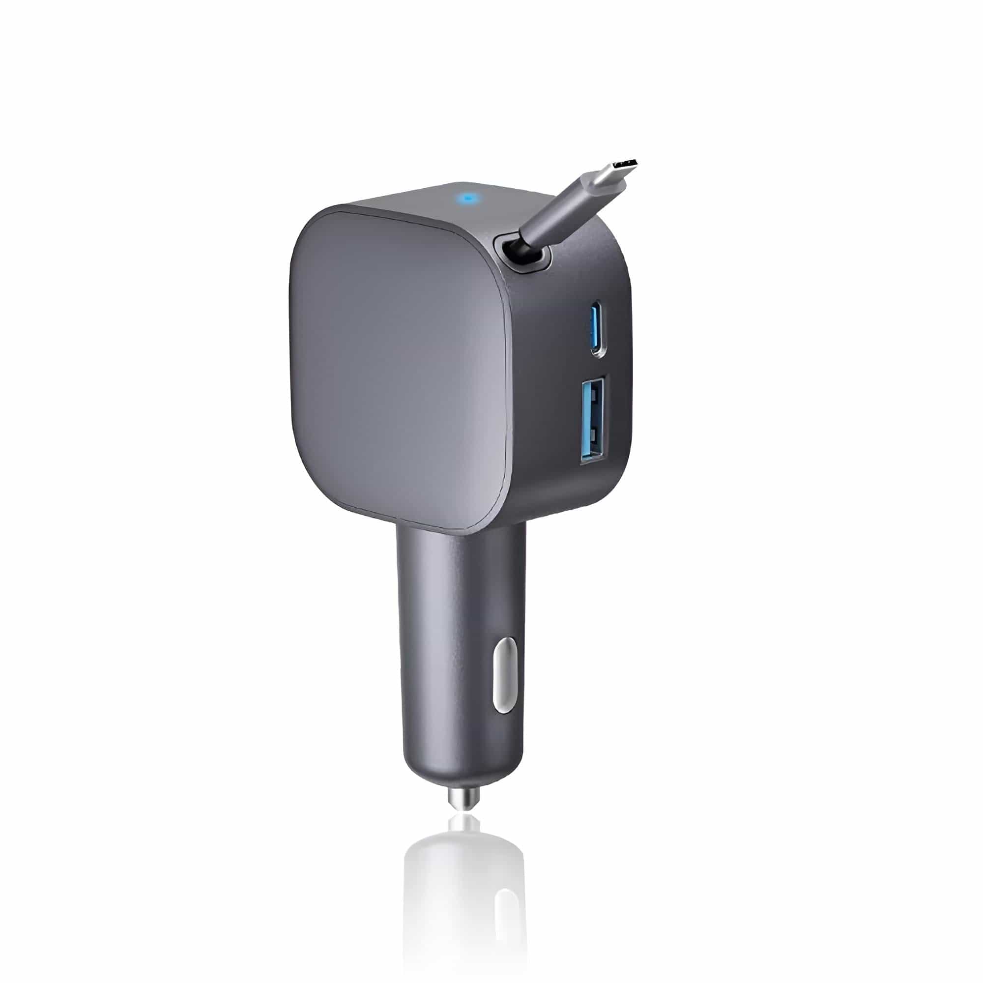 2-in-1 Einziehbarer Car Charger, 2-in-1 Einziehbarer Car Charger
