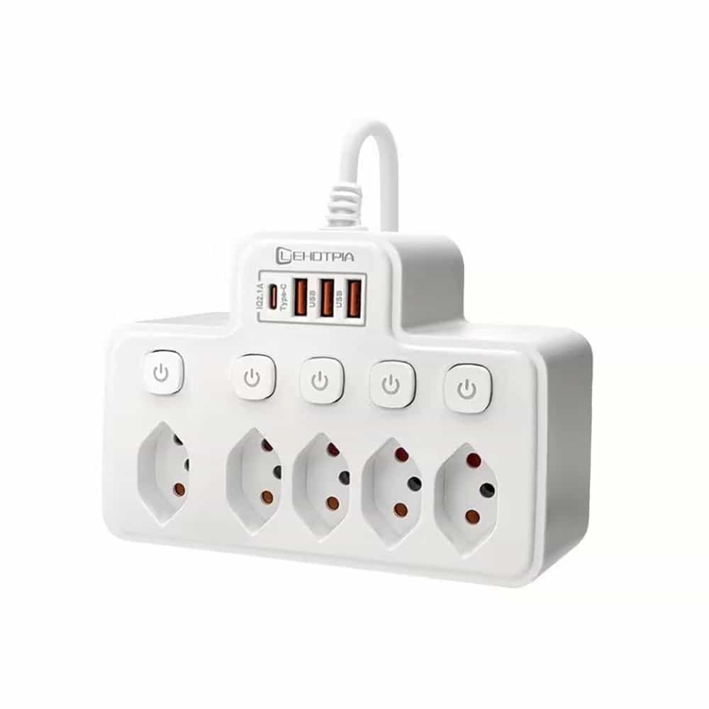 Mehrfachsteckdose mit Einzelschaltern & USB Ladeports, Mehrfachsteckdose mit Einzelschaltern & USB Ladeports