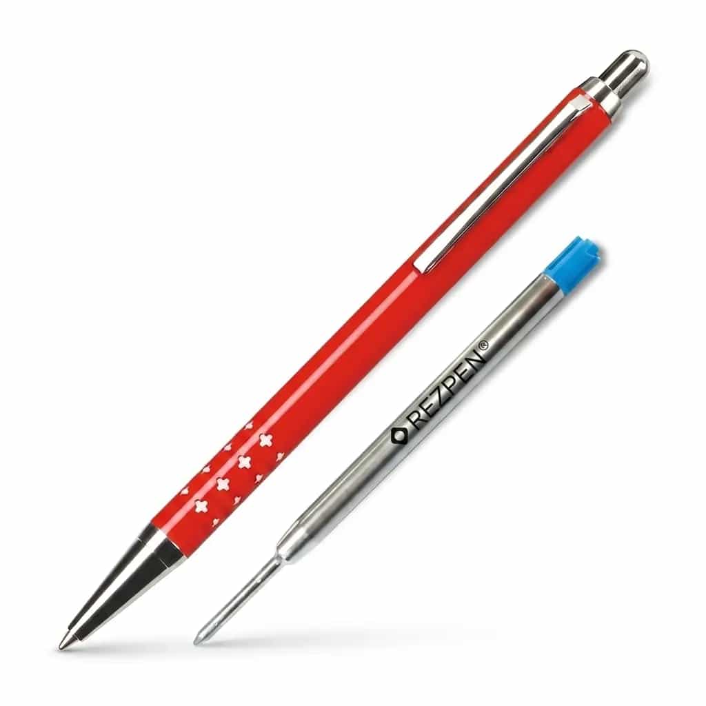 Kugelschreiber LUNA-SWISS, rot/weiss, Kugelschreiber LUNA-SWISS, rot/weiss