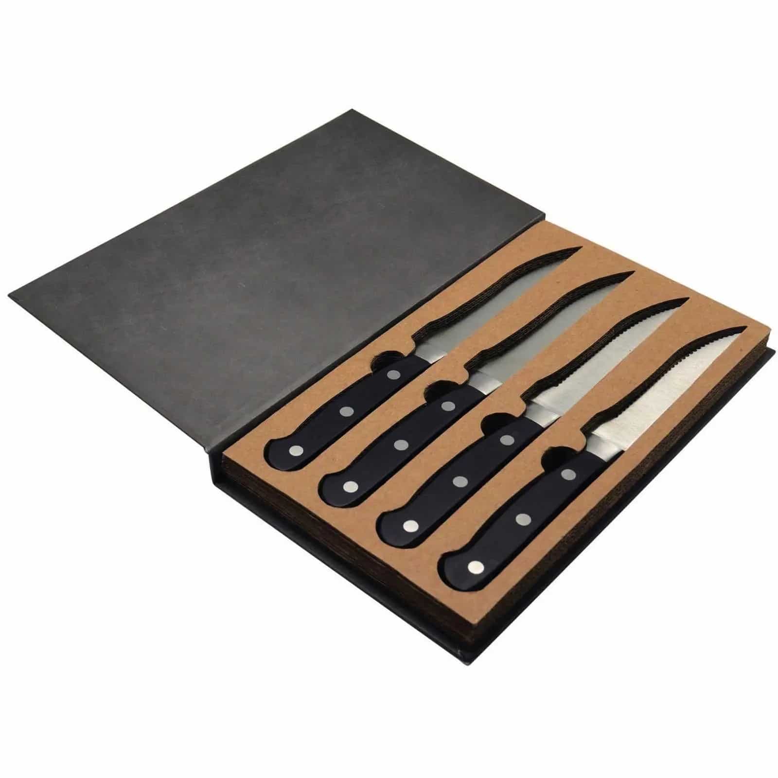 Steakmesser-Set BBQ, schwarz/chromé, Steakmesser-Set BBQ, schwarz/chromé