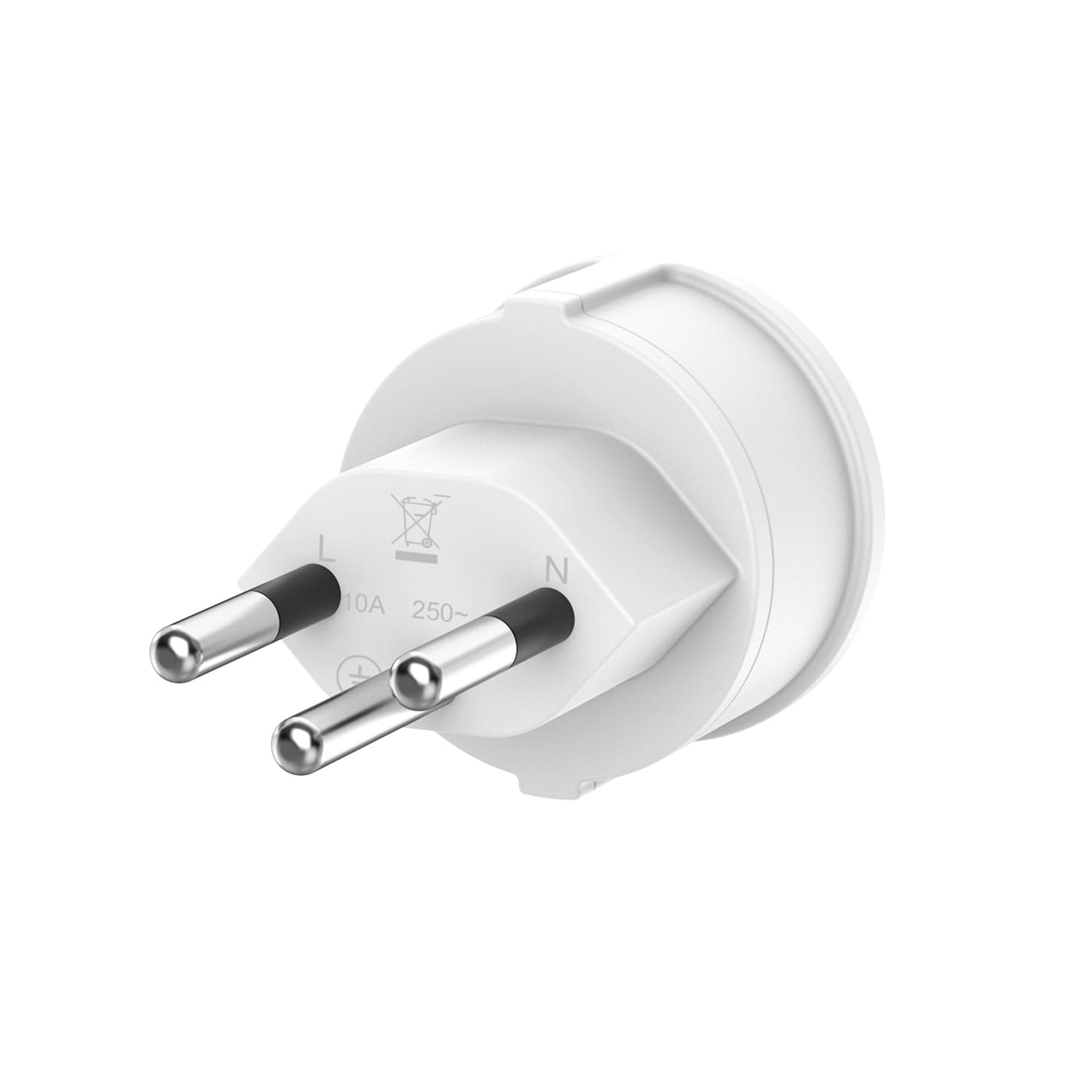 DE-zu-CH Stecker Adapter (Schuko) in Weiss