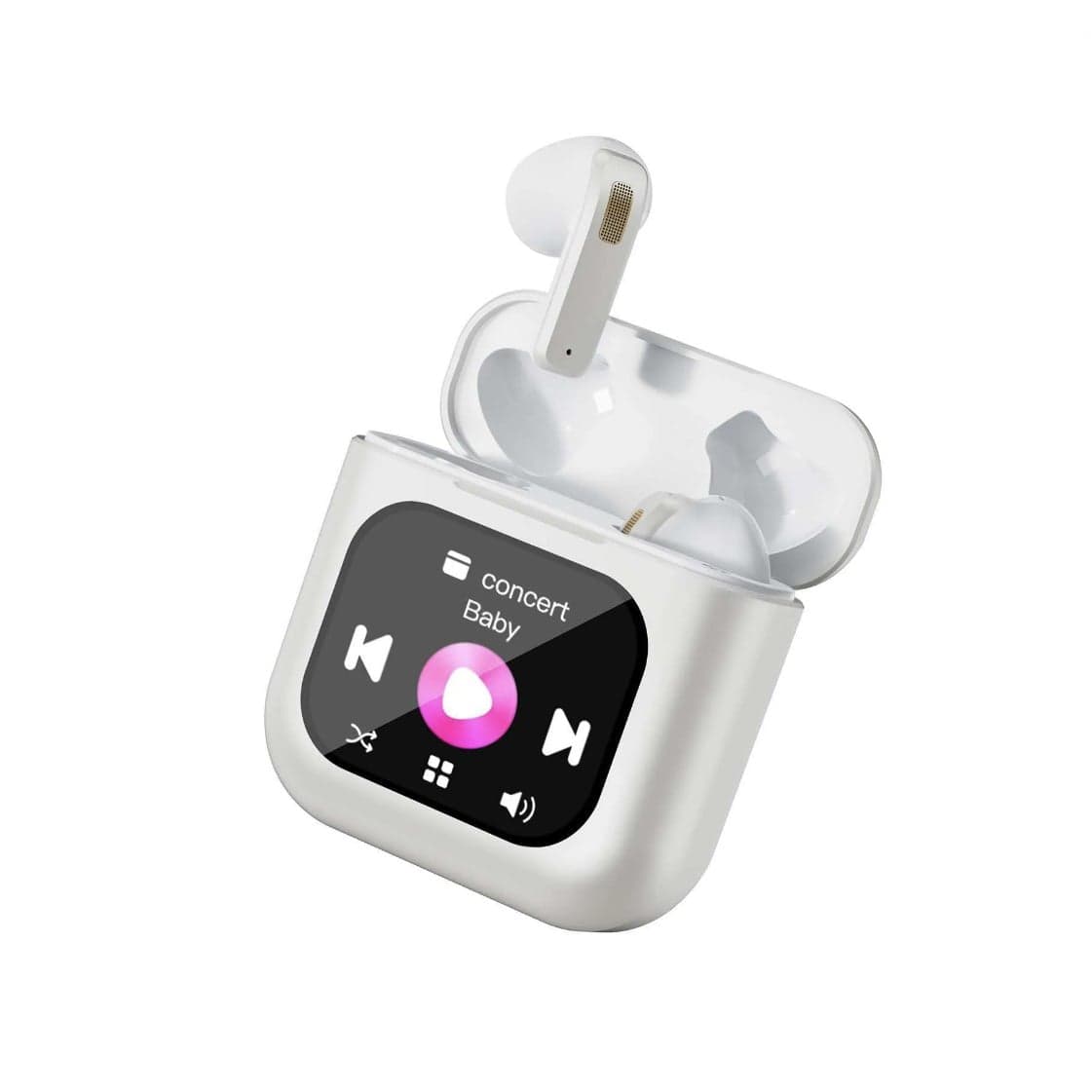 Bluetooth Kopfhörer mit Display in Weiss