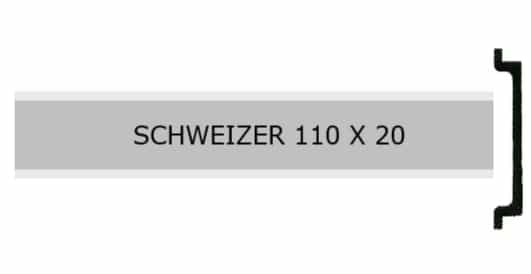 Schweizer Briefkastenschild 110 x 20mm ALU poliert, Schweizer Briefkastenschild 110 x 20mm ALU poliert
