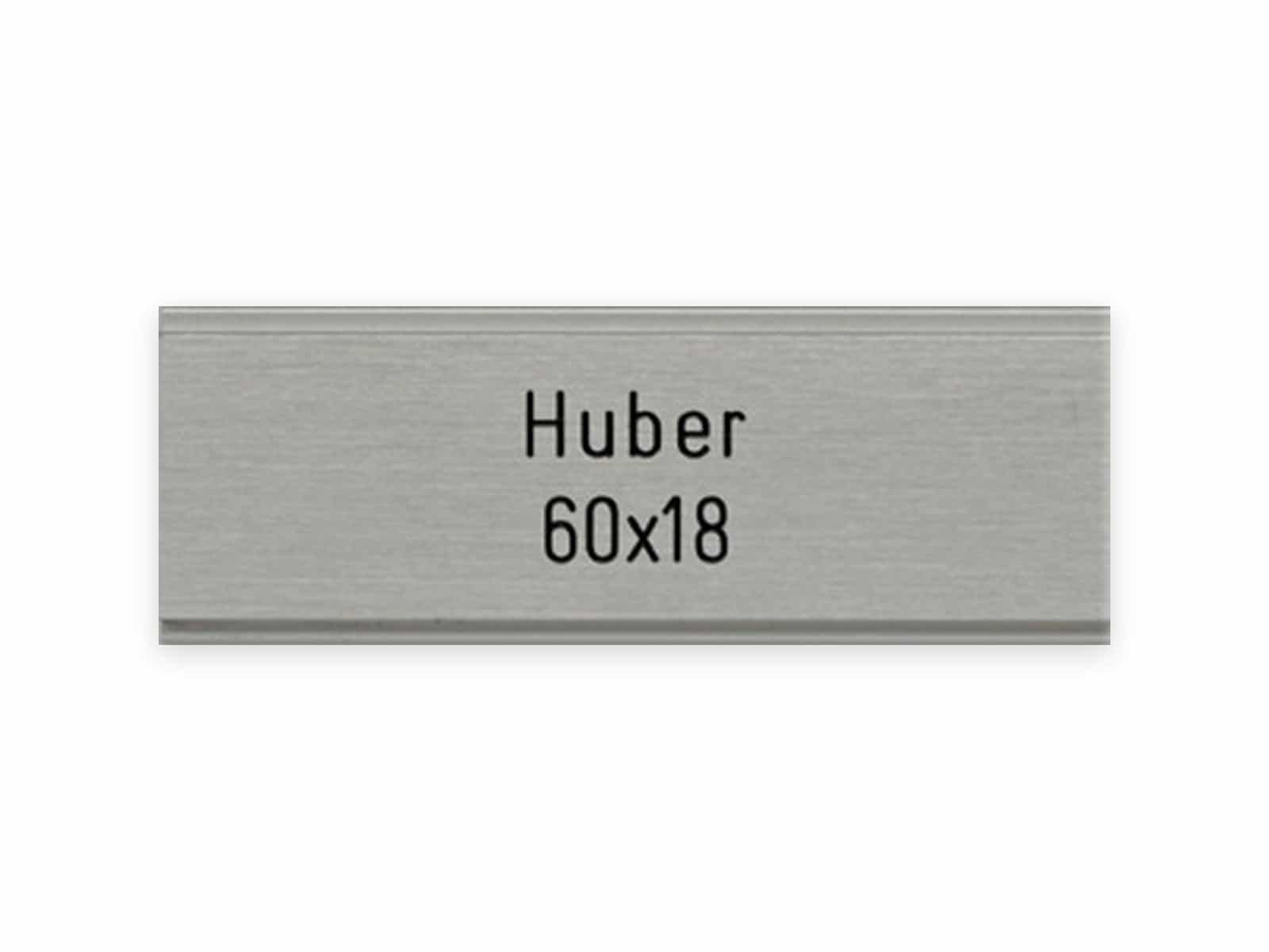 HUBER 60 x 18 mm, Alu farblos matt, HUBER 60 x 18 mm, Alu farblos matt